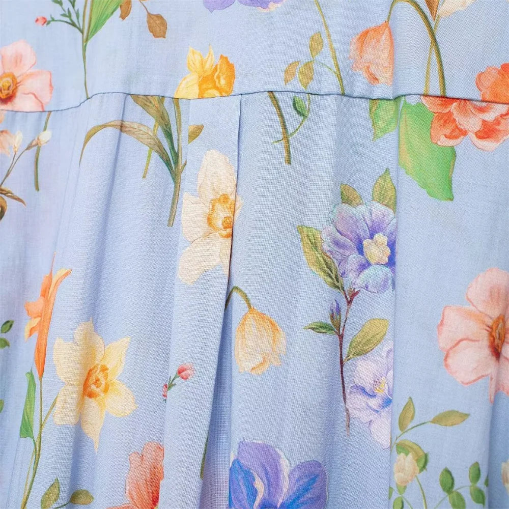 AuroraGlow Mode Bloemenprint Lange Jurk