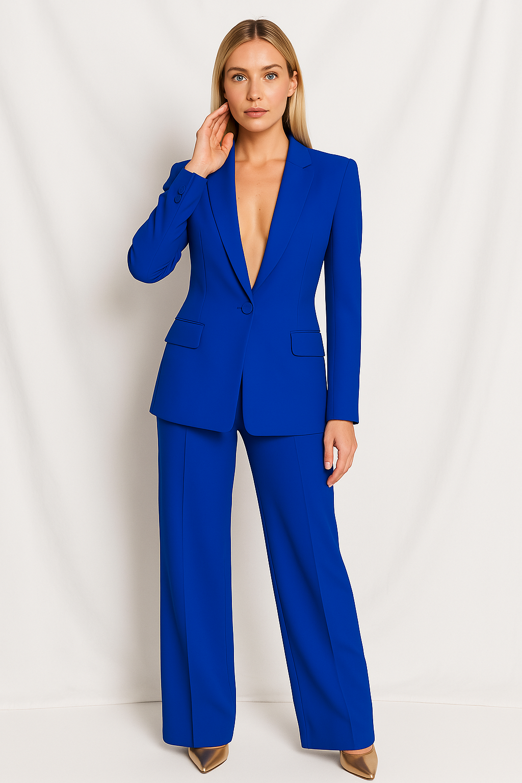 Dames Blazer Broek Set Klassiek Tweedelig Pak
