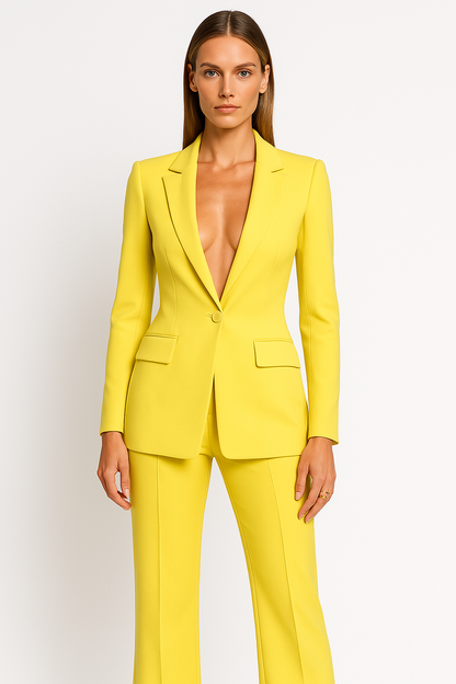 Dames Blazer Broek Set Klassiek Tweedelig Pak - Mode Vibes