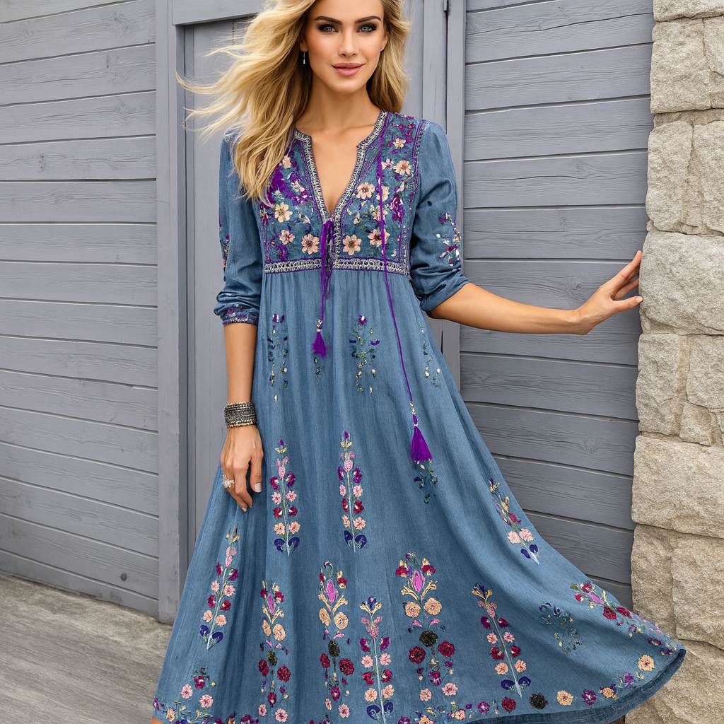 Maximekko - Boho - Brodeerattu - Kevyt - Hapsuilla