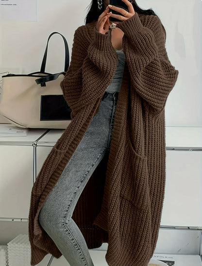 Dames Gebreide Vest Lange Stijlvolle Trendy Look