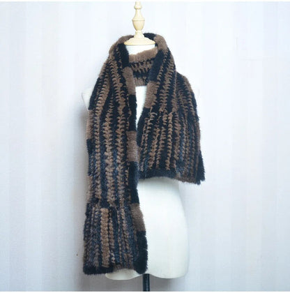 Gebreide Sjaal Warm en Stijlvol Nertsbont Look