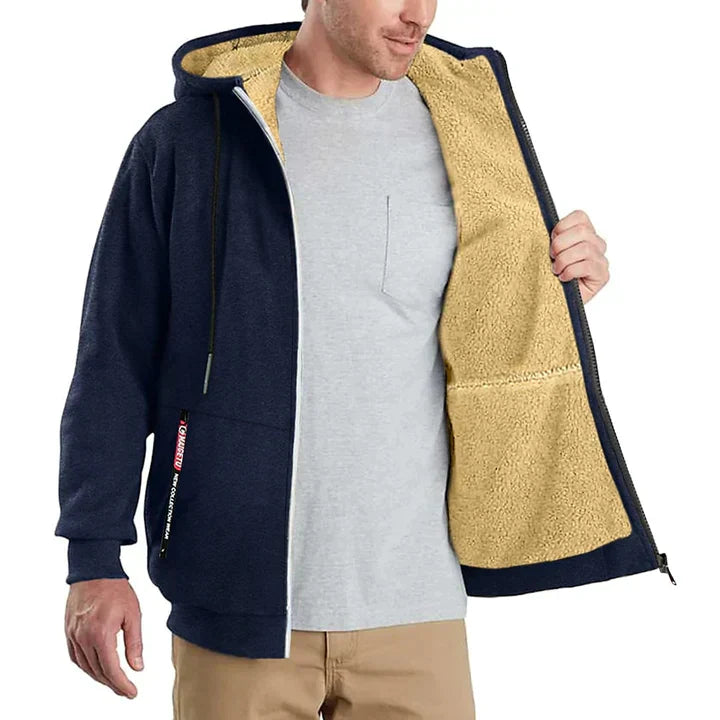 Heren Hoodie met Rits – Fleece Binnenvoering