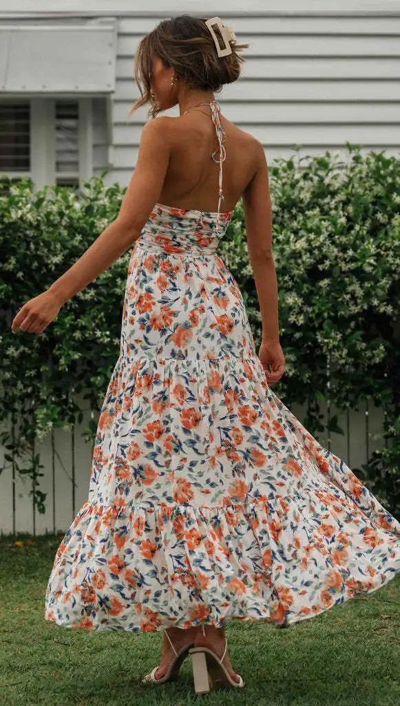 Fleurige Maxi Jurk voor Vrouw Stijlvol en Comfortabel