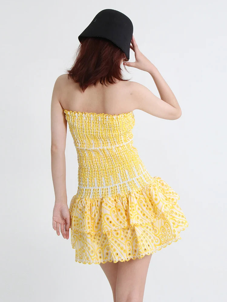 Mini Feestjurk Strapless Trendy Jurk voor Vrouw
