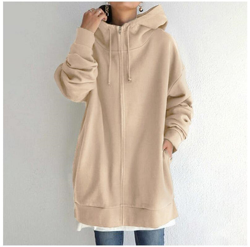 Dames Oversized Hoodie met Rits Comfortabel en Warm