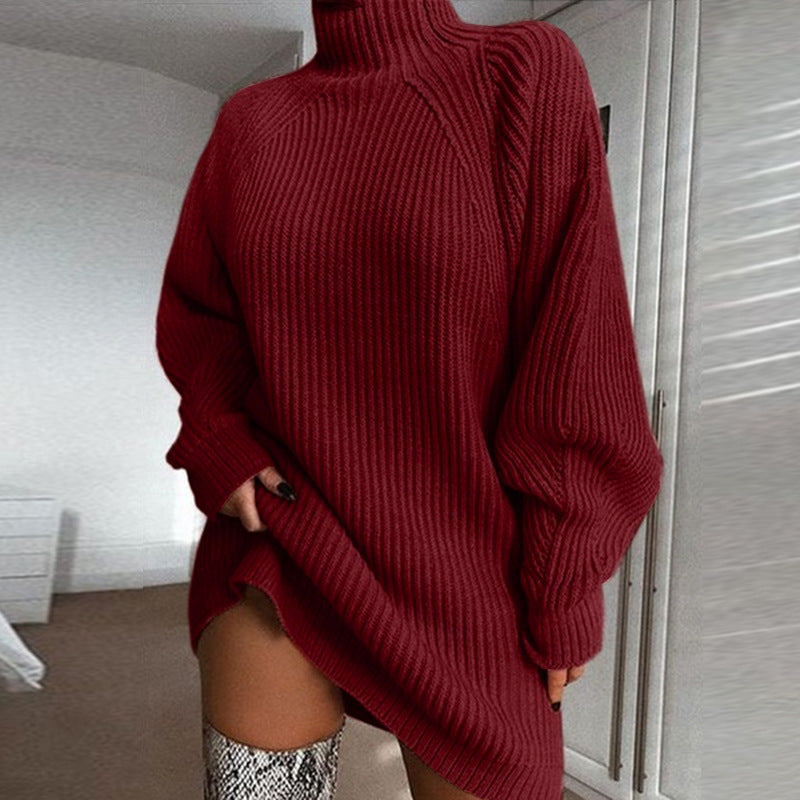 Dames Gebreide Oversized Col Jurk