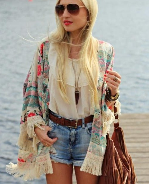Bloemen Vest Los Vrouwen Veste Zomerse Stijl