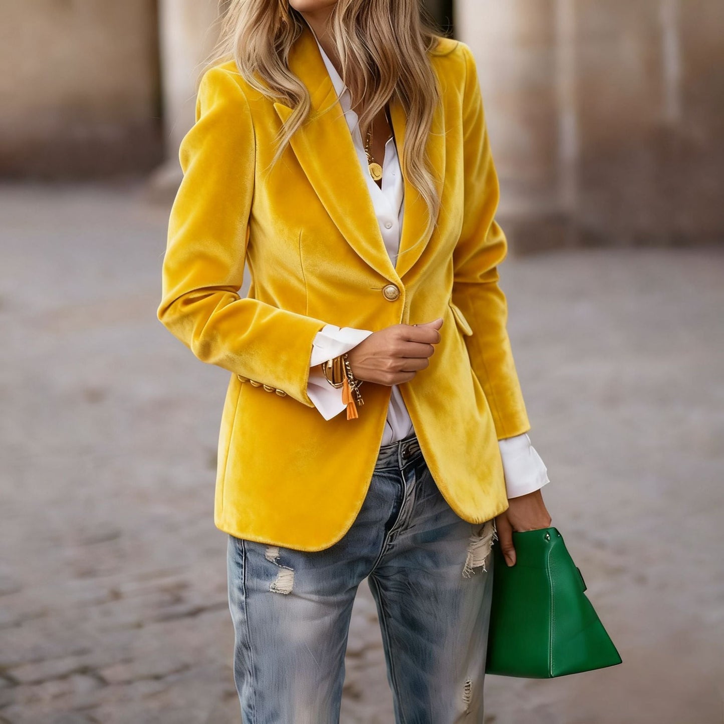 Dames Blazer Fluwelen Trendy Look