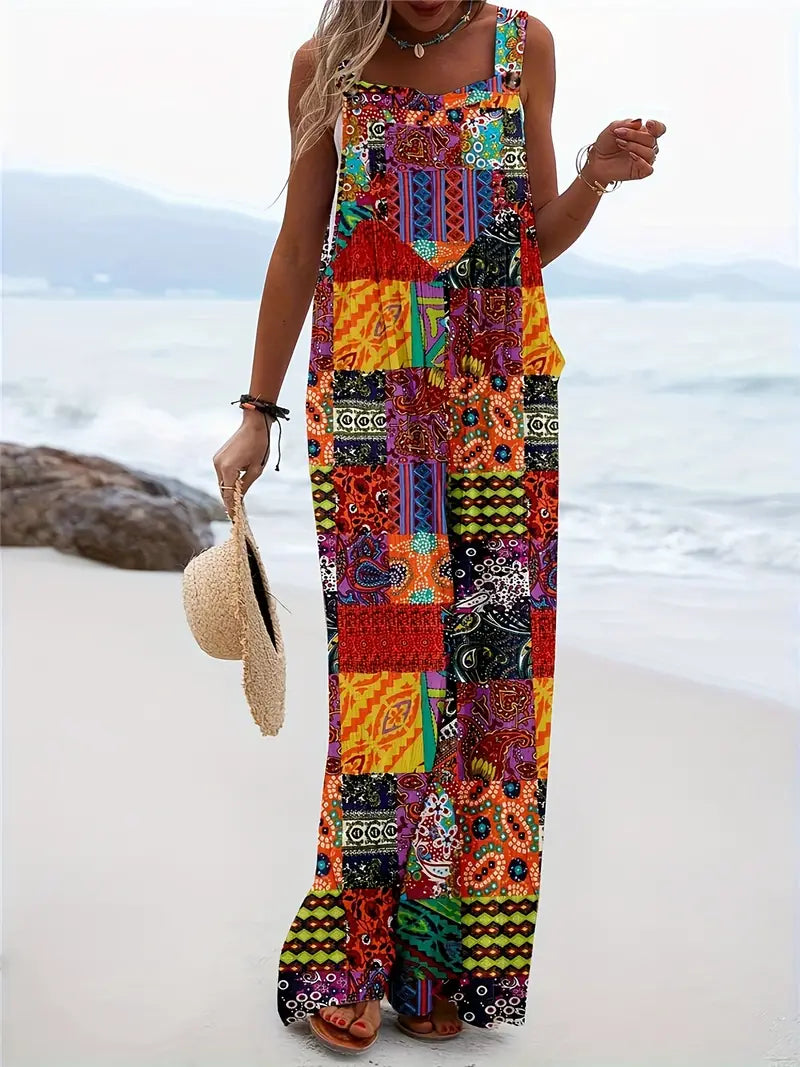 Jumpsuit met Kleurblokken Vrouwelijke Zomerjurk