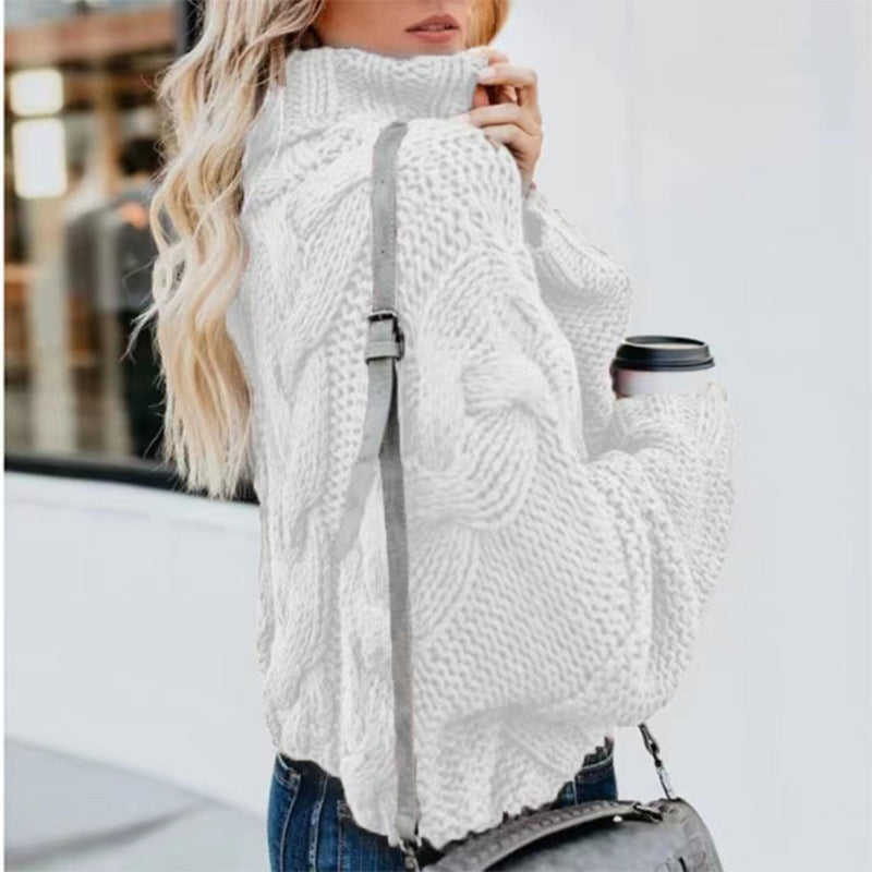 Dames Coltrui Oversized met Kabelpatroon Lange Mouwen