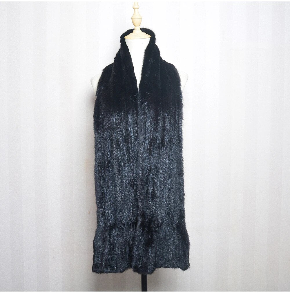 Gebreide Sjaal Warm en Stijlvol Nertsbont Look