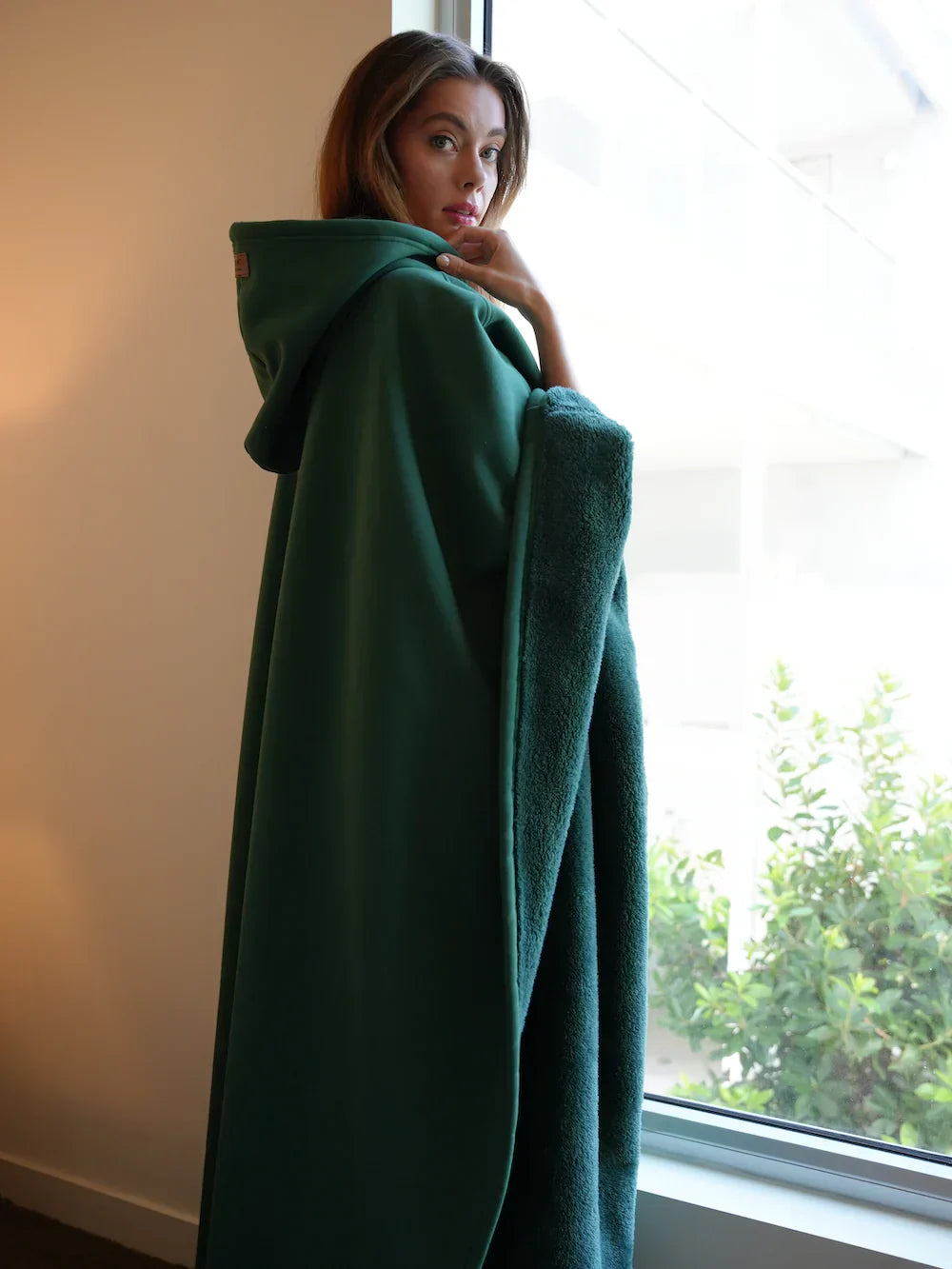 Zachte Fleece Hoodie Deken met Kap voor Thuis