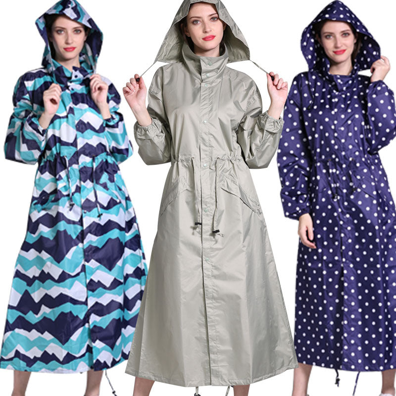 Dames Regenjas Lange Lichtgewicht Met Trendy Print
