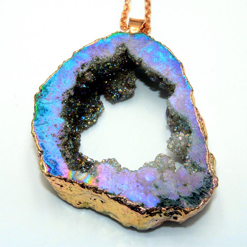 Kristallen Hanger met Natuurlijke Geode Edelsteen