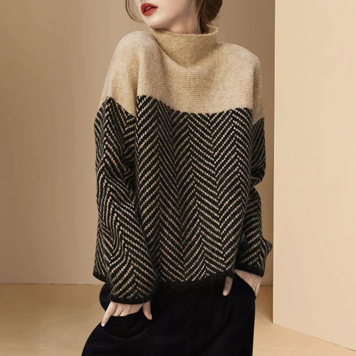 Bruine Trui Elegante Casuallyle Style - Mode Vibes