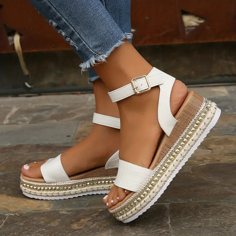 Enkelbandsandalen met Plateauzool Comfortabel Zomer