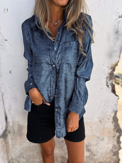 Bella Metalen Blouse voor Glanzende Elegante Avonden
