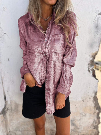 Bella Metalen Blouse voor Glanzende Elegante Avonden