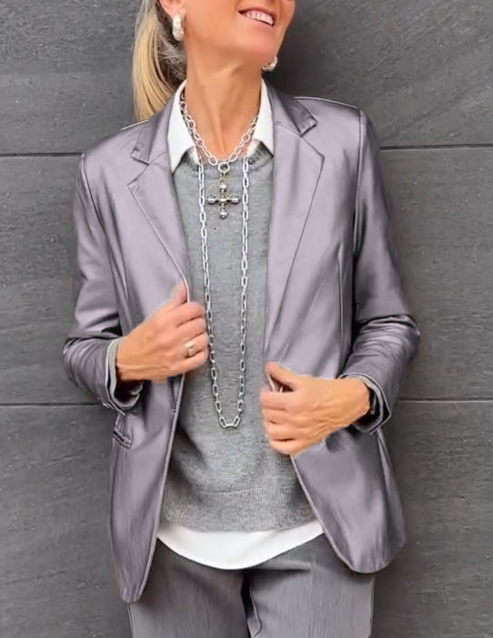 Metallic Blazer Glanzend Anne-Fleur damesjas