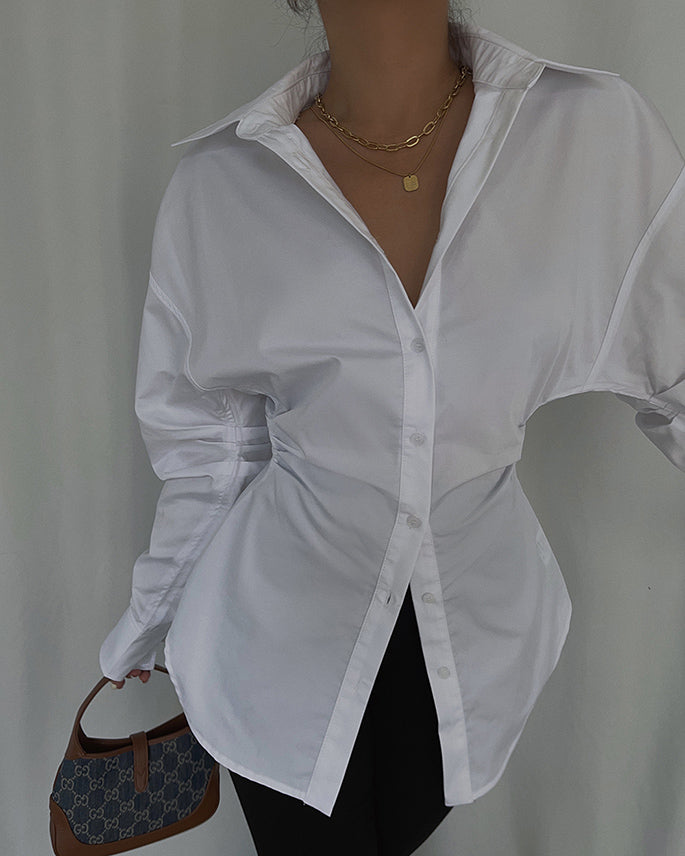 Dames Blouse Katoen Kraag Modern Design Hazel