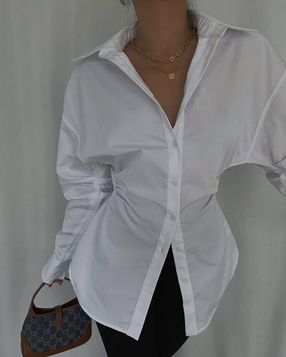 Dames Blouse Katoen Kraag Modern Design Hazel