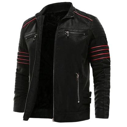 Heren Leren Bikerjack Tobias-Jan Leer Motorjack - Mode Vibes