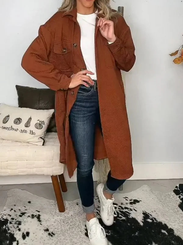 Lange Jas voor Vrouw Casual Stijl - Mode Vibes