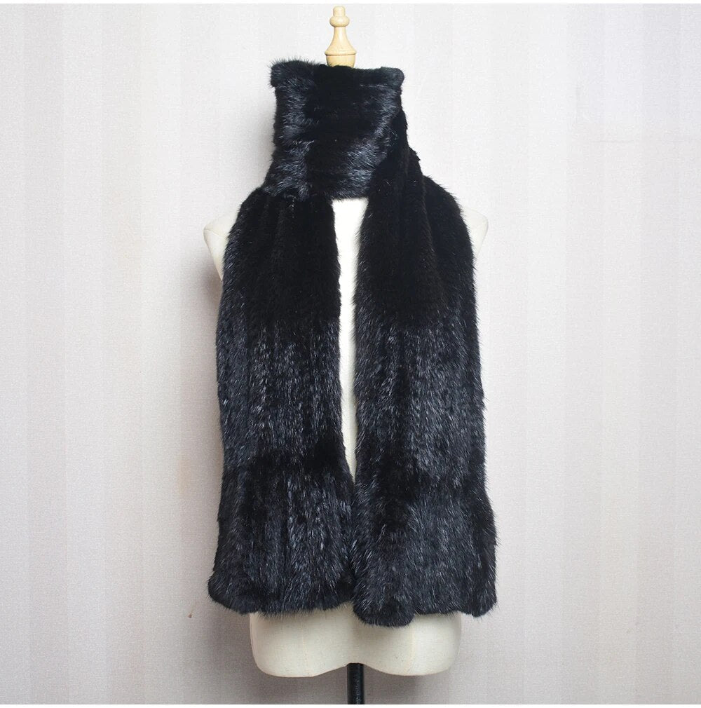 Gebreide Sjaal Warm en Stijlvol Nertsbont Look