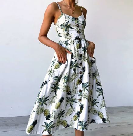 Midi-jurk Zomerse Strandjurk Sexy Vrouwenjurk