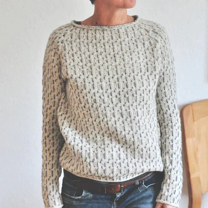 Grijze Trui met Boothals Chique Design voor Vrouw