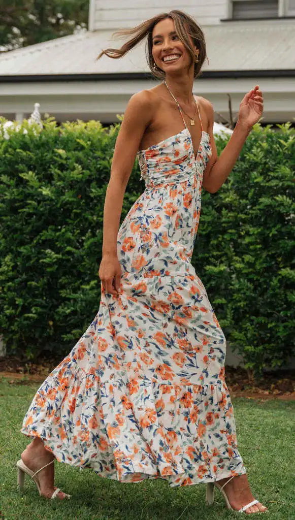 Fleurige Maxi Jurk voor Vrouw Stijlvol en Comfortabel