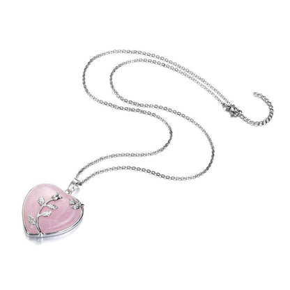 Rozenkwarts Halsketting Hartvormige Edelsteen Sieraden