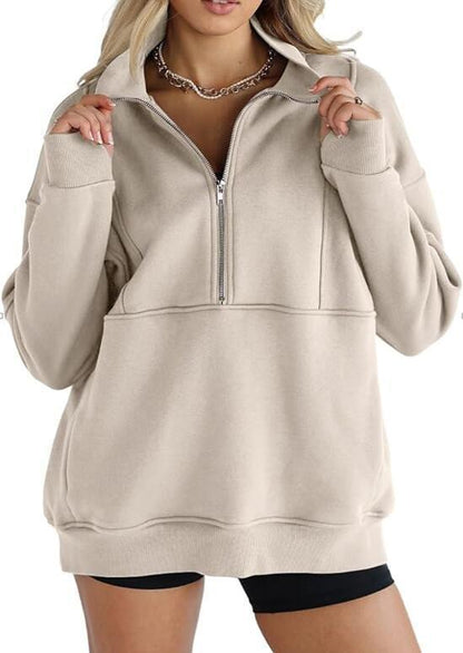Dames Oversized Trui Warm en Comfortabel met Kangoeroezak