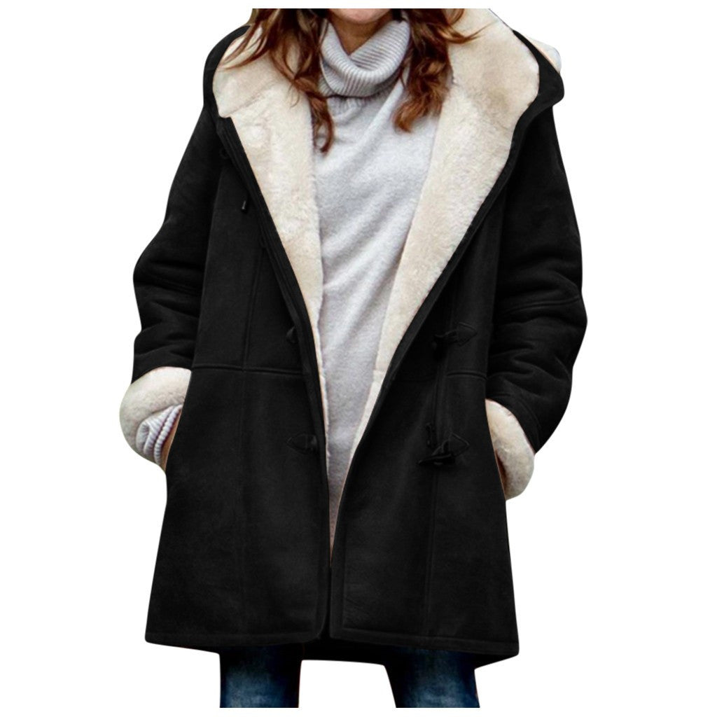 Dames Jas met Sherpa Voering en Toggle Sluiting Warm Luxe Birouze