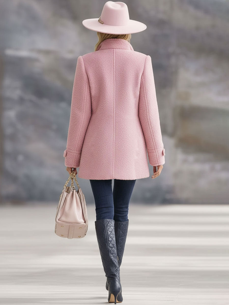 Dames Vintage Roze Fleece Vest met Ritssluiting