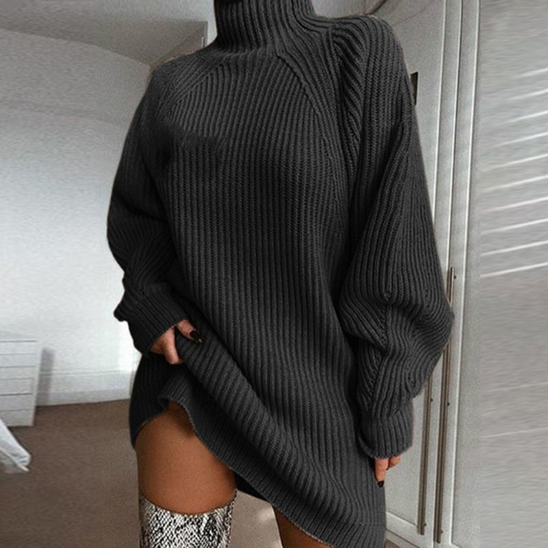 Dames Gebreide Oversized Col Jurk