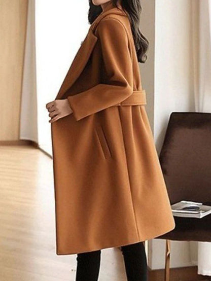 Lange Damesjas Elegante Zijdeachtig Design