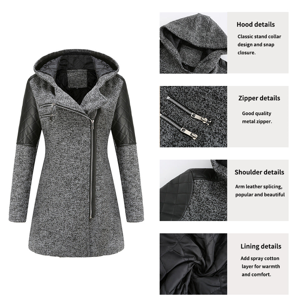 Dames Tussenjas met Capuchon en Quilted Details Warm en Stijlvol