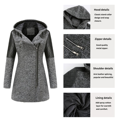 Dames Tussenjas met Capuchon en Quilted Details Warm en Stijlvol
