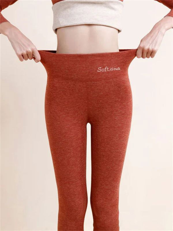 Dames High Waist Legging Fleece Voering Zacht en Comfortabel
