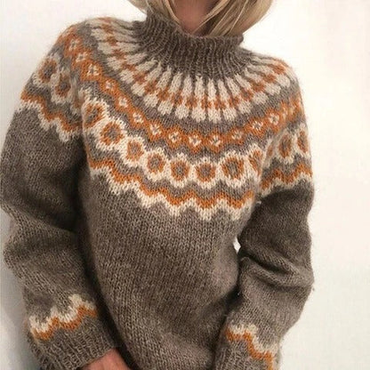 Dames Gebreide Trui Nordic Stijl Warm en Elegaat