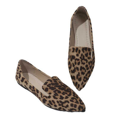 Dames Ballerina's Panterprint Puntneus Comfortabel