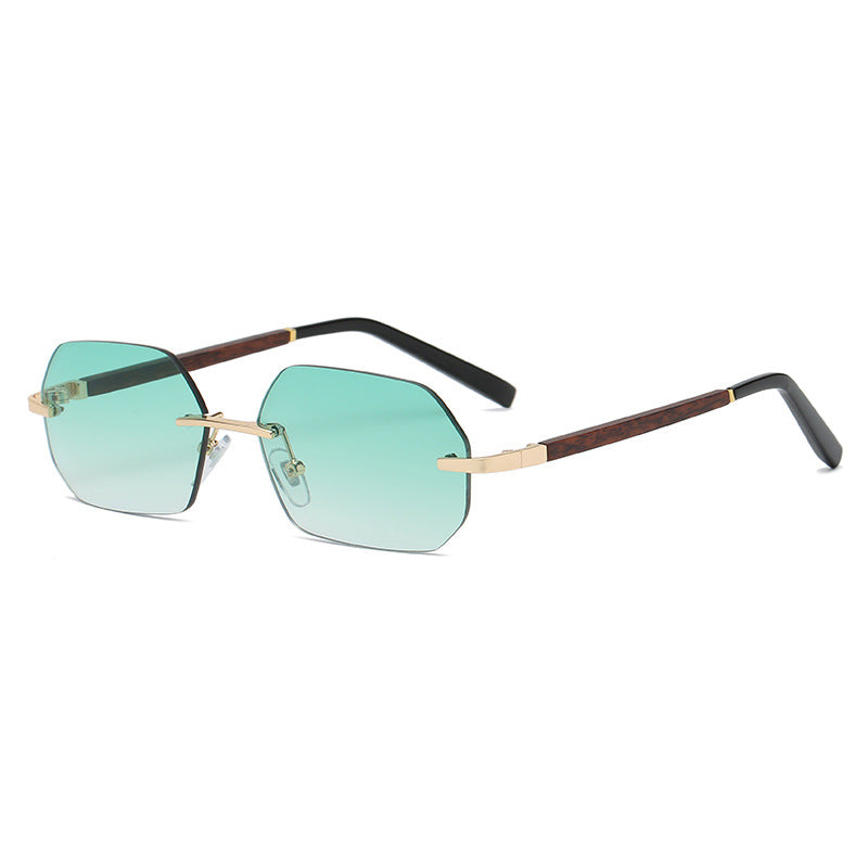 Dames Zonnebril Randloos Trendy Polygonaal Model