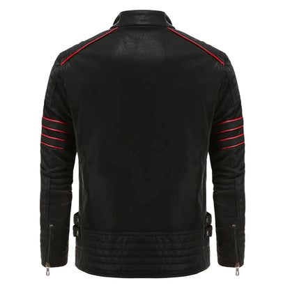 Heren Leren Bikerjack Tobias-Jan Leer Motorjack