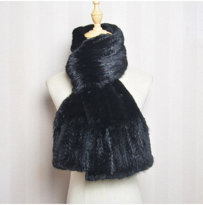 Gebreide Sjaal Warm en Stijlvol Nertsbont Look