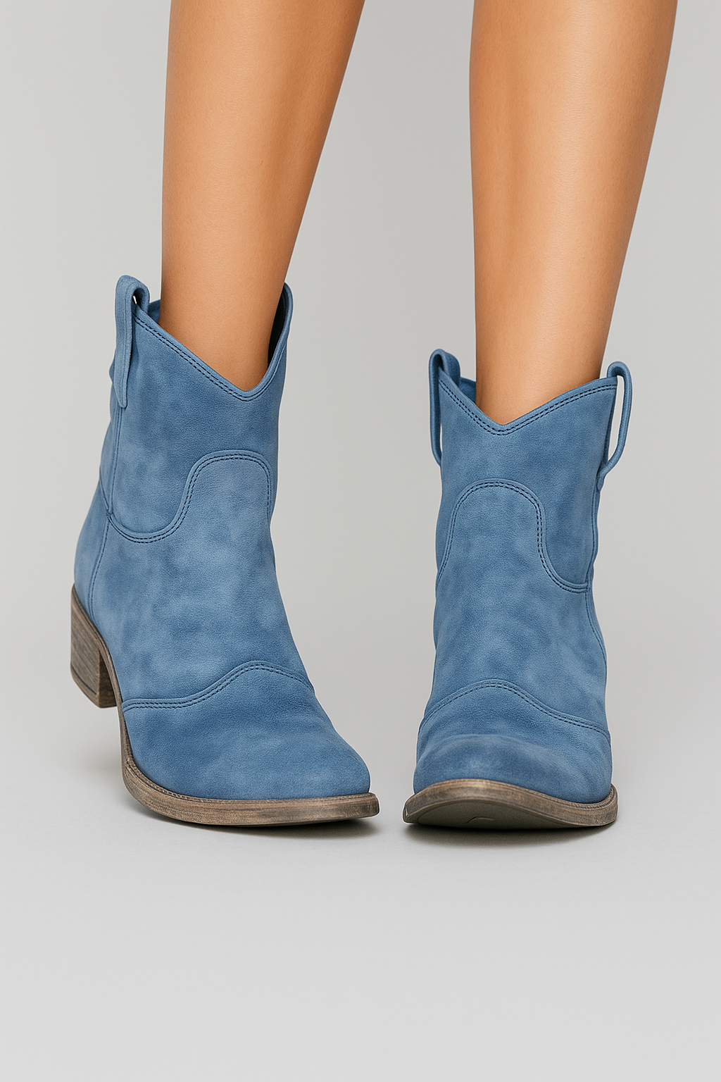Dames Enkellaarzen Vintage Westernstijl Leer