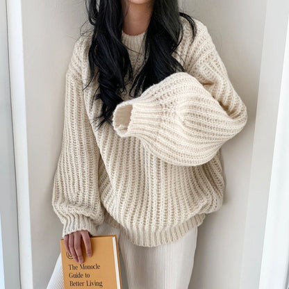 Dames Grof Gebreide Oversized Trui Trendy Modieus