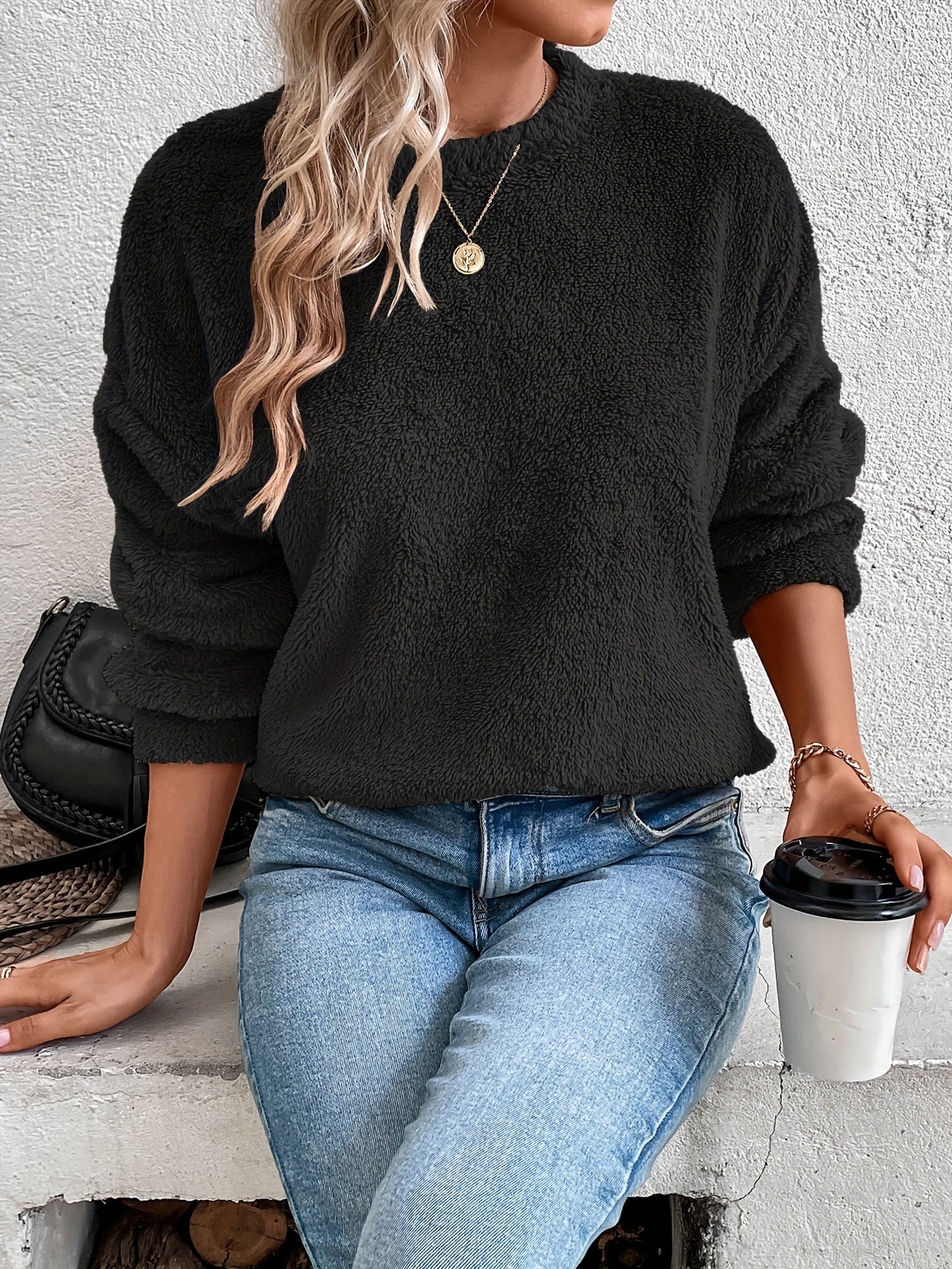 Zachte Teddy Trui Sweatshirt Comfortabel Warm