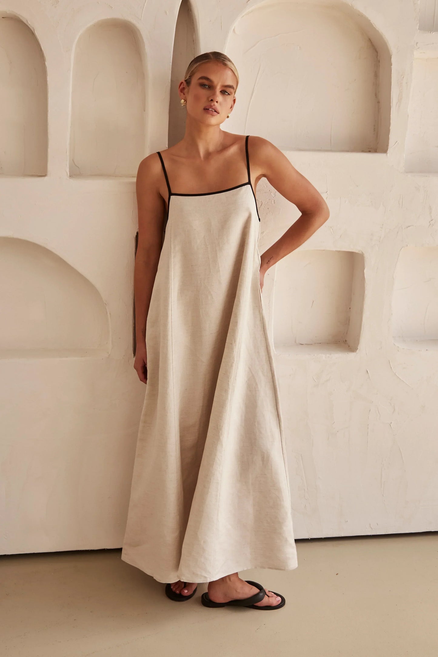 MIA Linnen Maxi Jurk